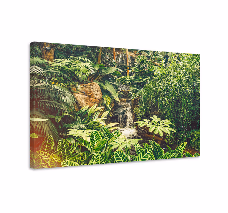 Cuadro paisajes Hermoso bosque tropical verde - TenVinilo
