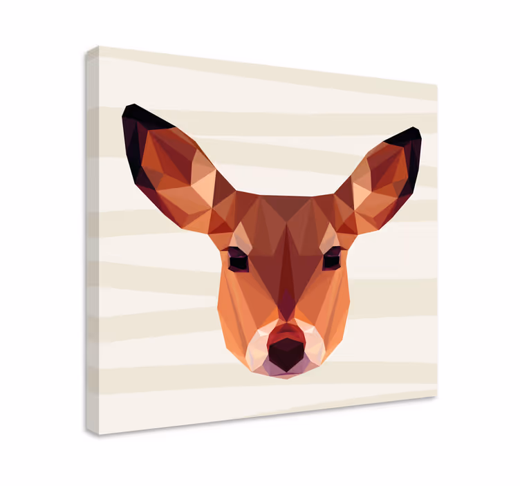 Cuadro animales Reno lindo de animales geométricos - TenVinilo
