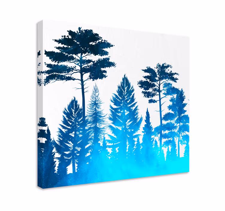 Cuadro de árboles silueta de bosque - TenVinilo