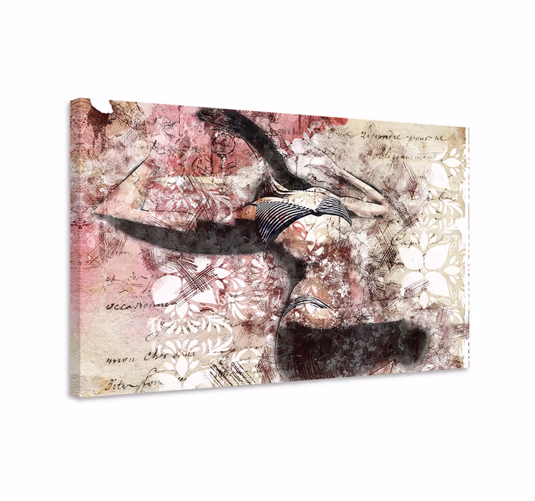 Cuadro de personas diseño de silueta de bailarín - TenVinilo