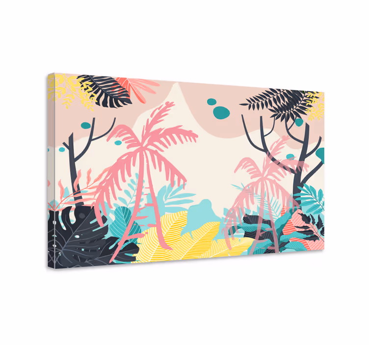 Cuadro de flores escena natural tropical - TenVinilo