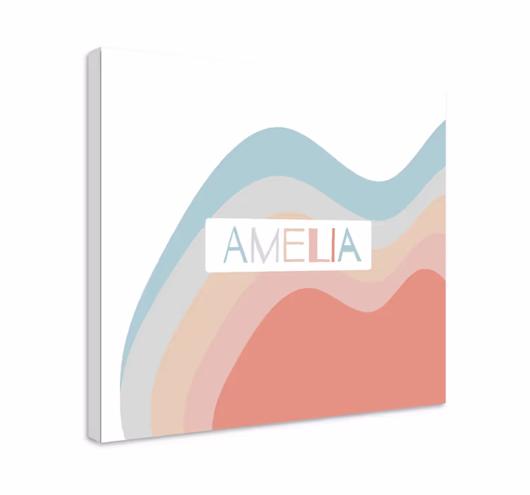 Cuadro infantil Ondas de arco iris "boho" - TenVinilo