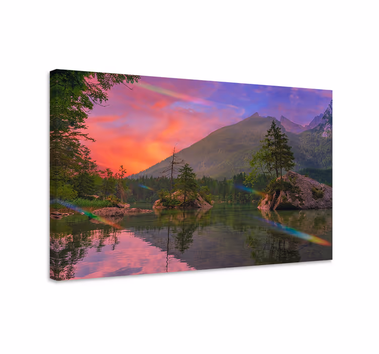 Cuadro paisajes reflexión de montañas serenas - TenVinilo