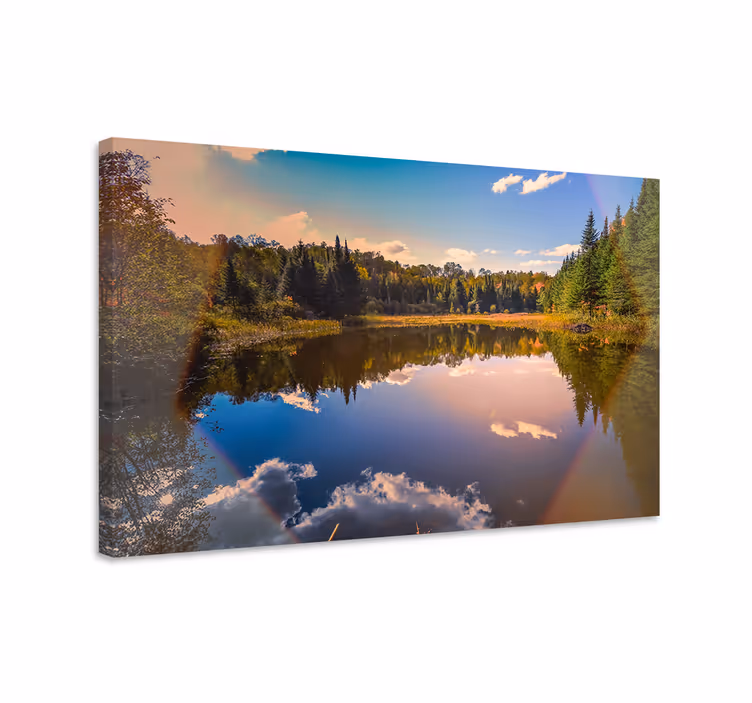 Cuadro paisajes reflejo serene en el agua - TenVinilo