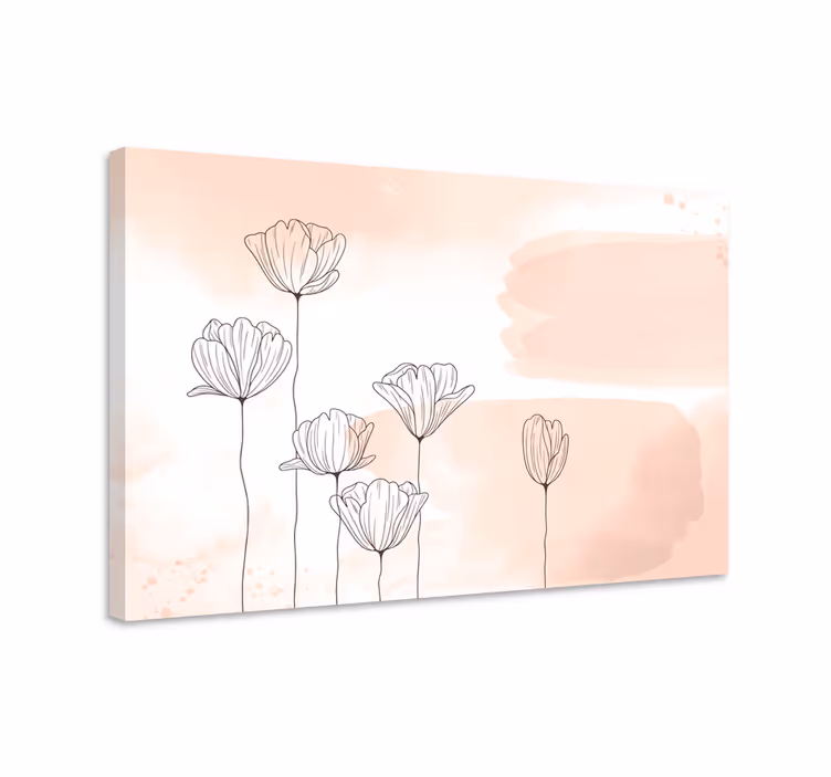Cuadro de flores Línea de flores - TenVinilo