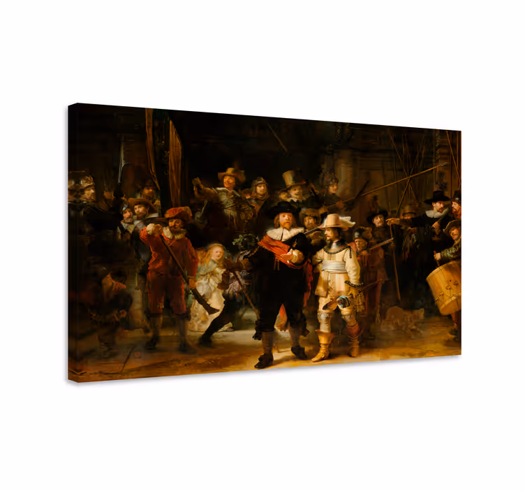 Cuadro artístico la noche de Rembrandt es una pintura de óleo de  - TenVinilo