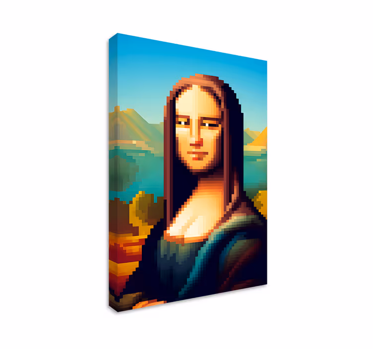 Cuadro artístico pixel art de gioconda - TenVinilo