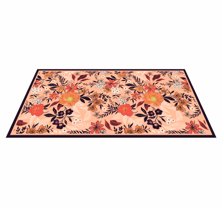 Alfombra vinílica flores tapiz del jardín botánico - TenVinilo