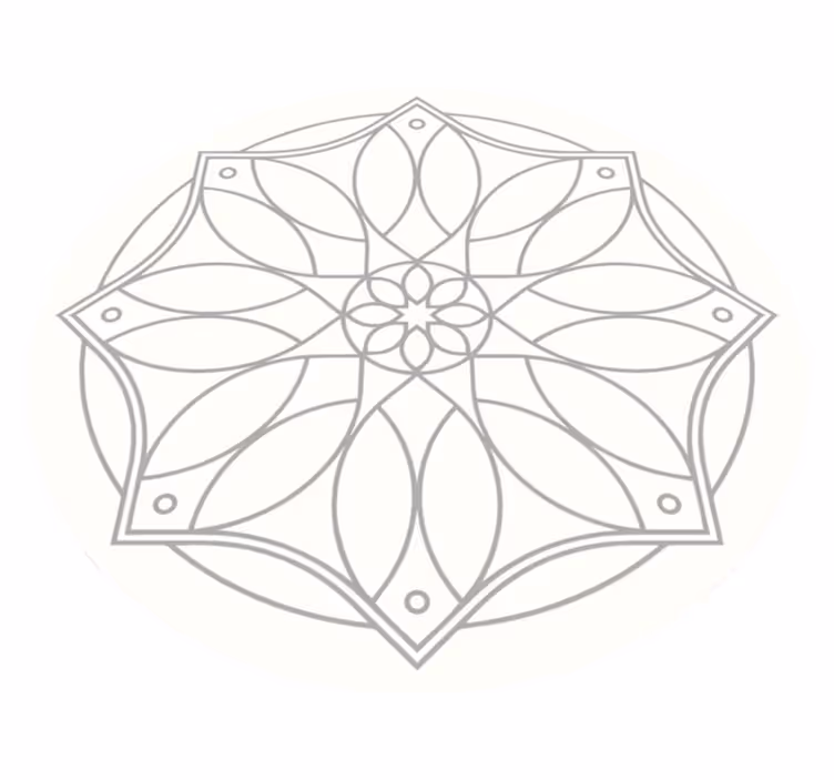Alfombra vinílica blanca diseño de mandalas - TenVinilo