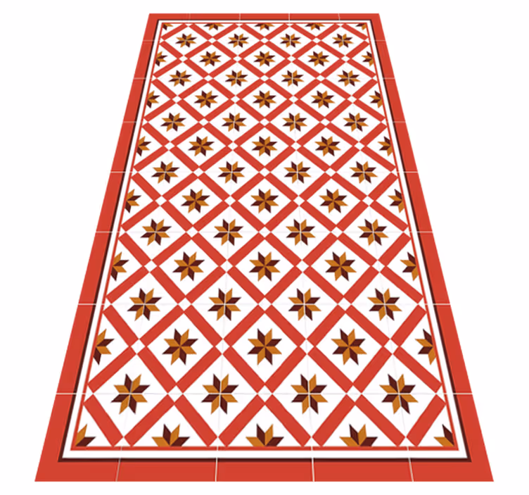Alfombra vinílica cocina rojo hidráulico - TenVinilo