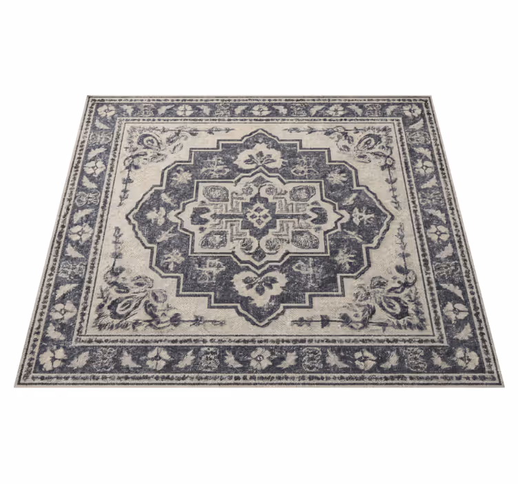 Alfombra vinílica salón azulejos elegantes de color beige - TenVinilo