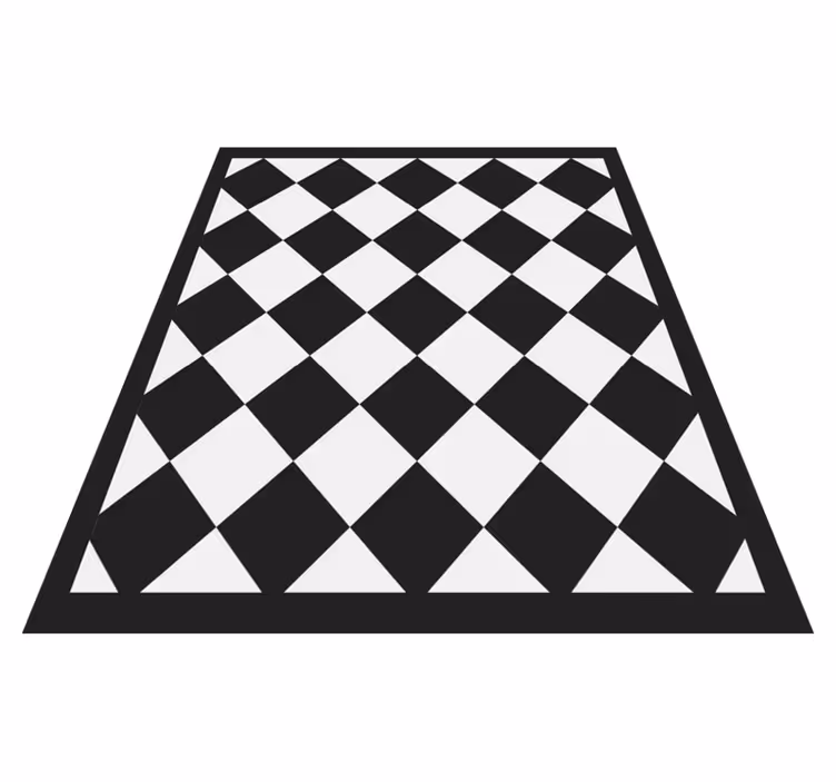 Alfombra vinílica cuadrada cuadrados negros diagonales - TenVinilo
