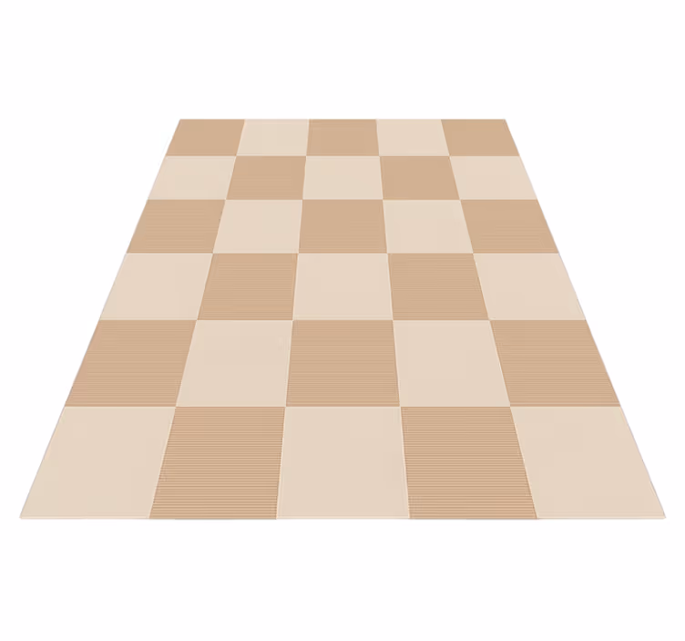 Alfombra vinílica cuadrada patrón de cuadros beige - TenVinilo