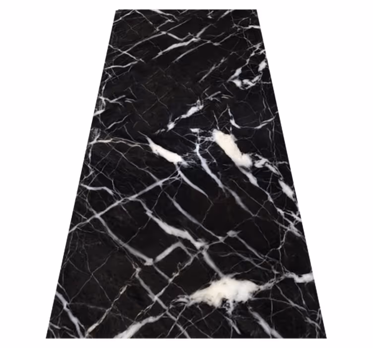 Alfombra vinílica imitación mármol efecto blanco y negro - TenVinilo