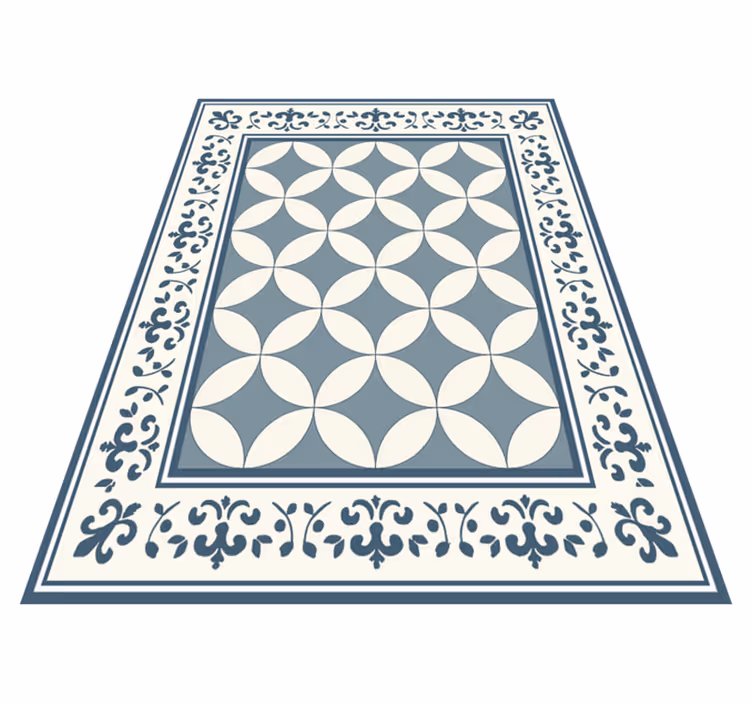 Alfombra vinílica comedor patrón de mosaico de cuatrifolio - TenVinilo