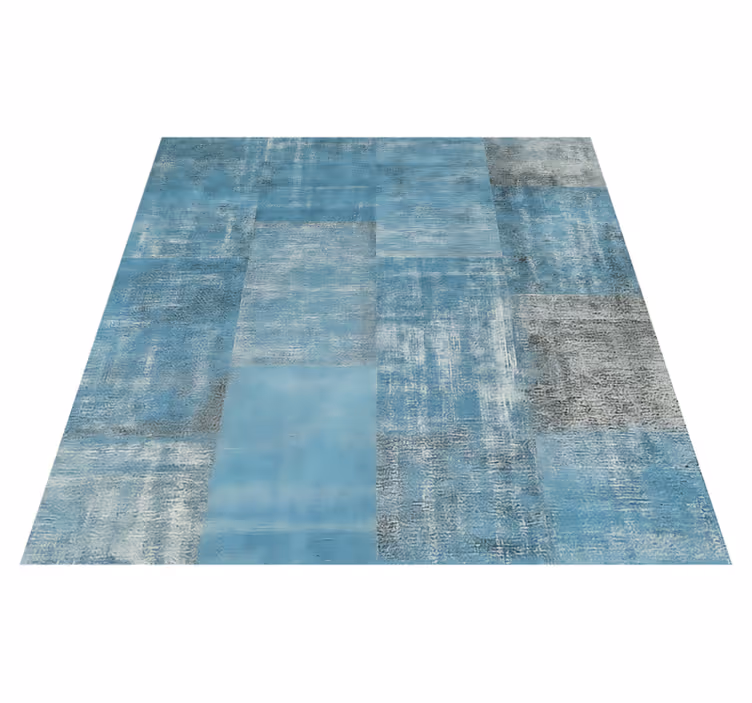 Alfombra vinílica comedor alfombra de patchwork envejecida - TenVinilo