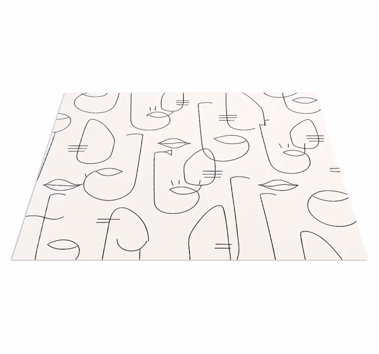Alfombra vinílica cocina partes de cara abstractas - TenVinilo