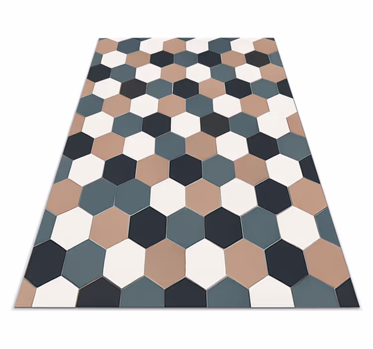 Alfombra vinílica cocina azulejos hexagonales modernos - TenVinilo