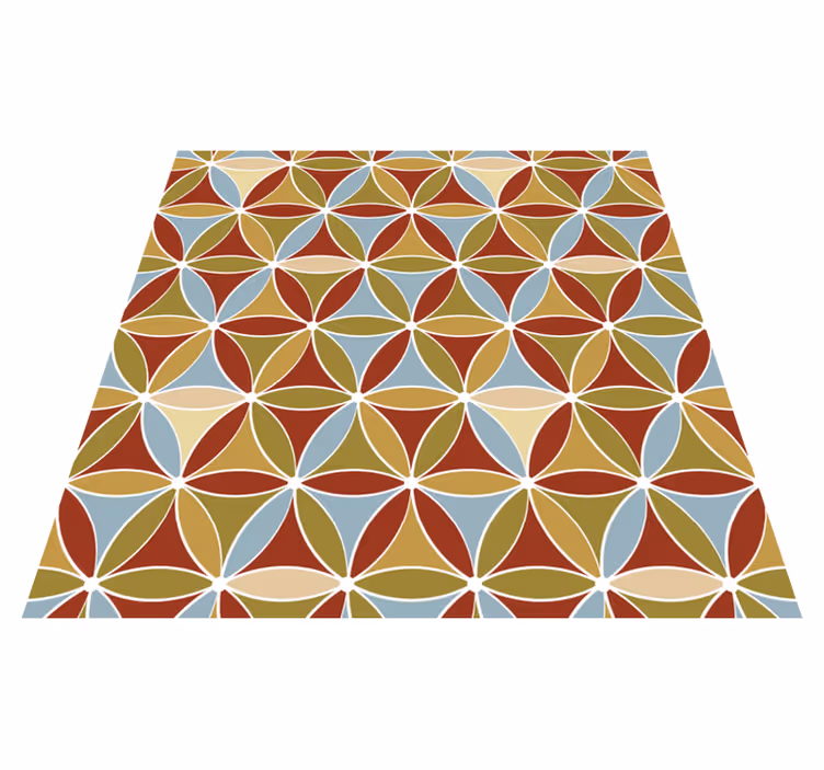 Alfombra vinílica salón patrón prismático vibrante - TenVinilo