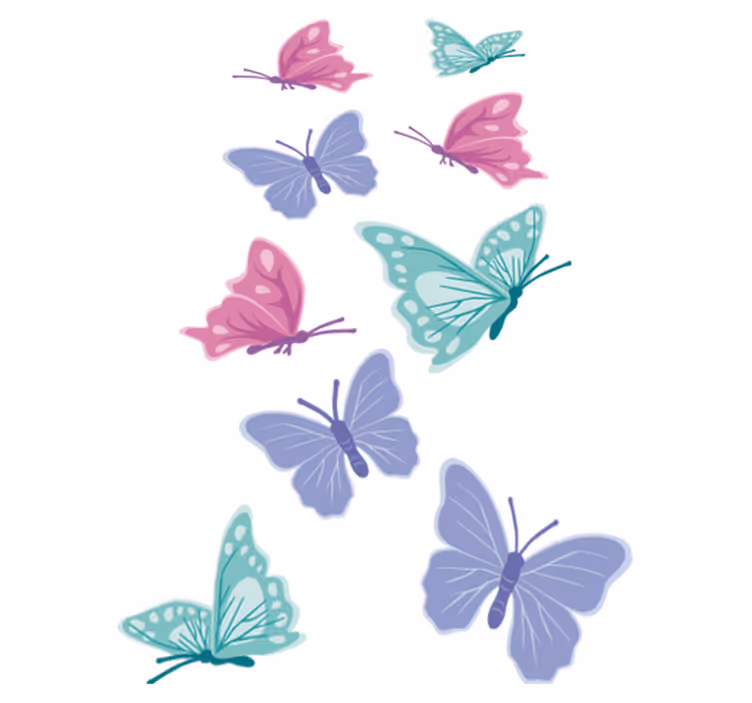 Alfombra vinílica animales mariposas en colores pastel - TenVinilo