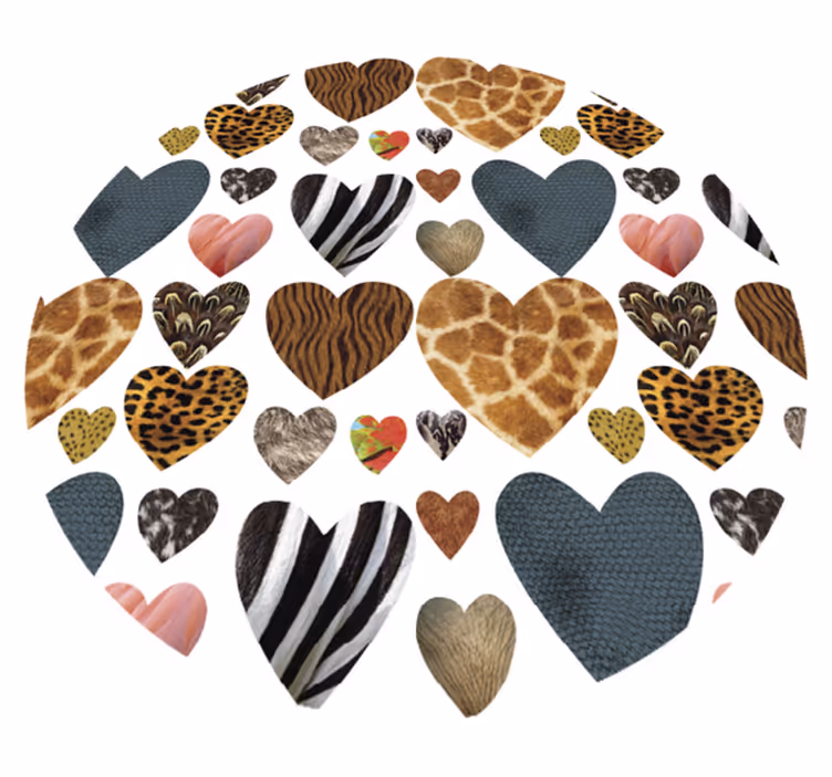 Alfombra vinílica animales estampado de corazones - TenVinilo