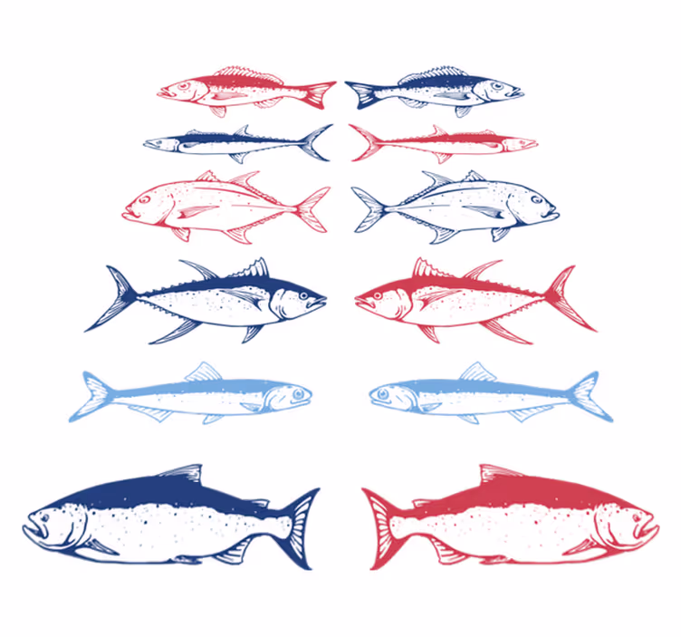 Alfombra vinílica animales dibujo de peces - TenVinilo