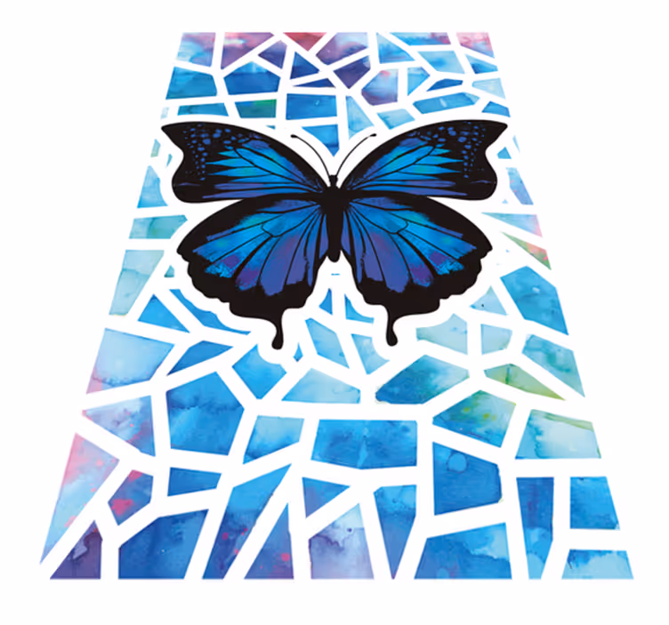 Alfombra vinílica animales con diseño de mariposas - TenVinilo