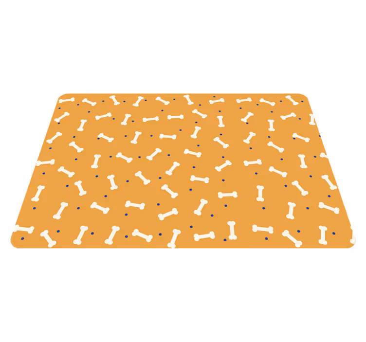 Alfombra vinílica animales patrón huesos naranjas - TenVinilo