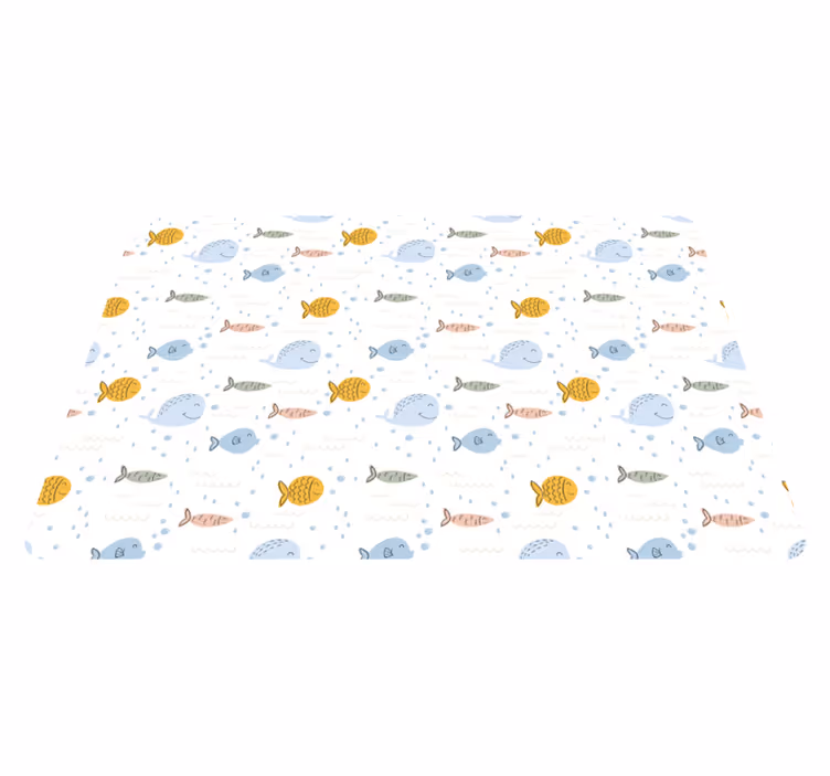 Alfombra vinílica animales pez multicolor cartoon - TenVinilo