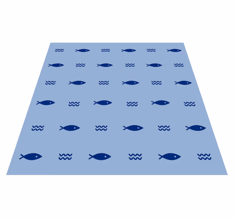 Alfombra vinílica animales patrón de peces minimalista - TenVinilo