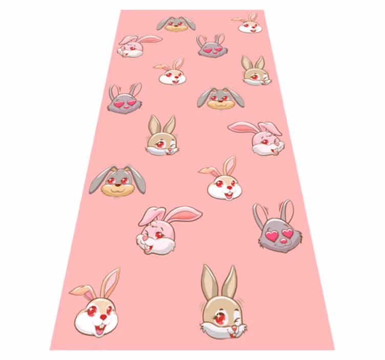 Alfombra vinílica animales conjunto de clipart de conejos - TenVinilo