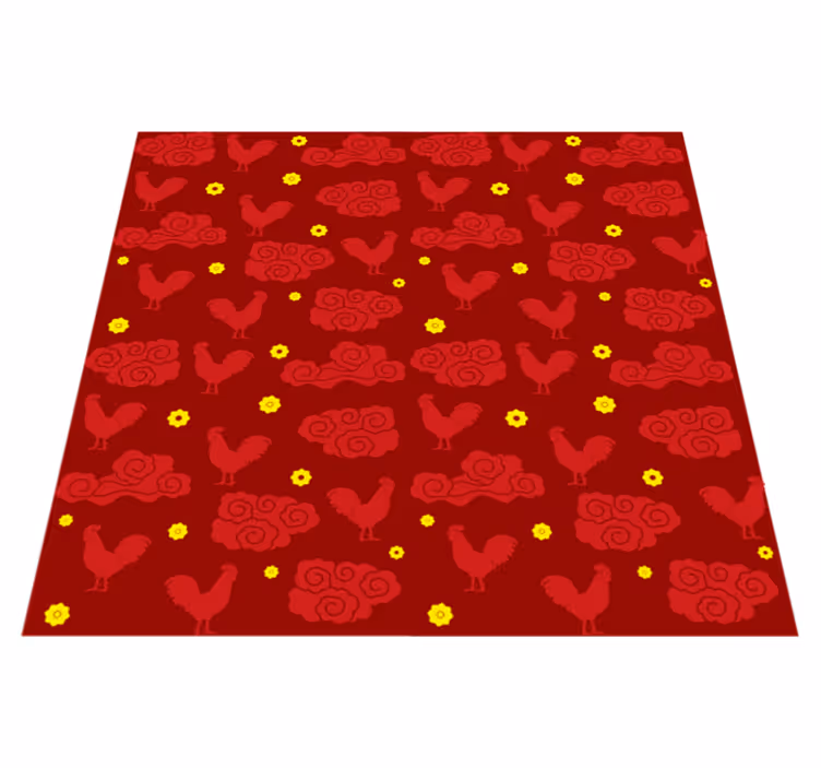 Alfombra vinílica animales patrón de gallinas chino - TenVinilo