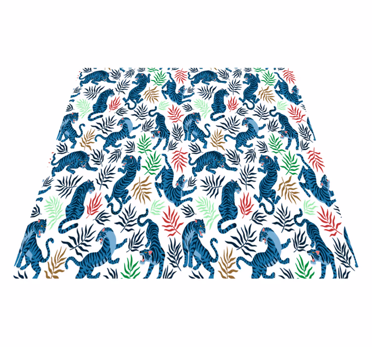 Alfombra vinílica animales leopardos coloridos y peligrosos - TenVinilo