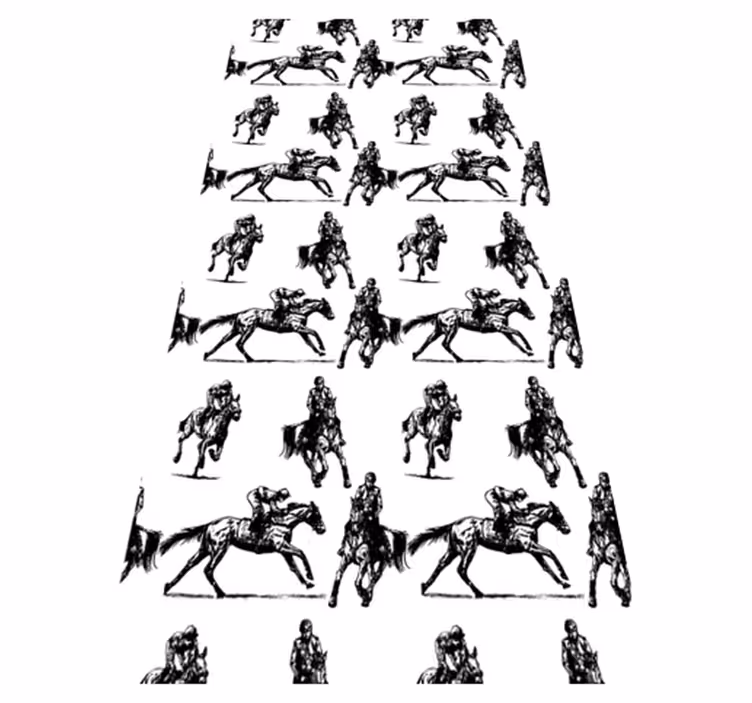 Alfombra vinílica animales caballo blanco y negro - TenVinilo
