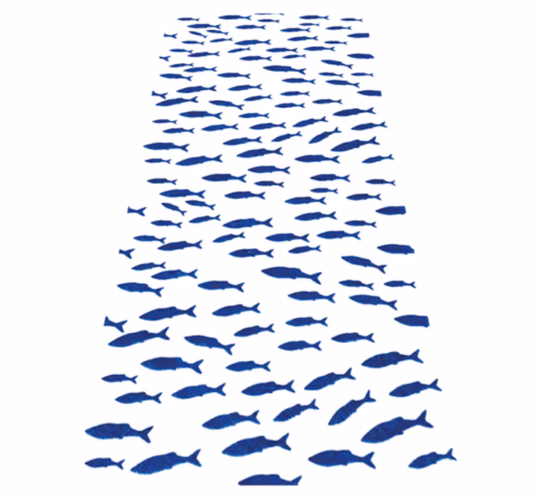 Alfombra vinílica animales patrón peces azules - TenVinilo