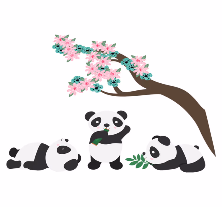 Alfombra vinílica animales clan de pandas fantásticos - TenVinilo