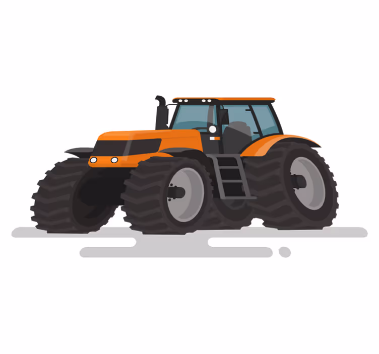 Alfombra vinílica animales tractor con grandes ruedas - TenVinilo