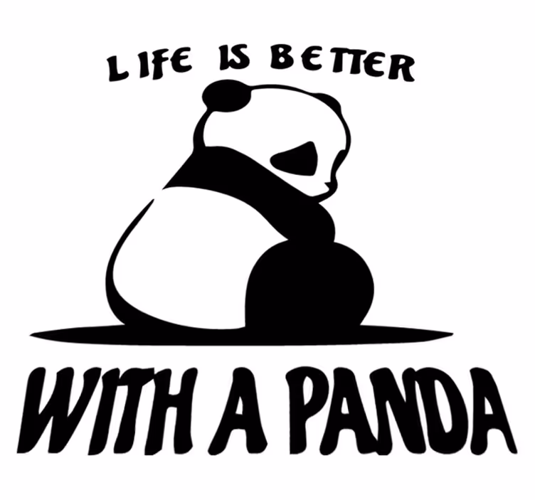 Alfombra vinílica animales cita de ilustración de panda - TenVinilo