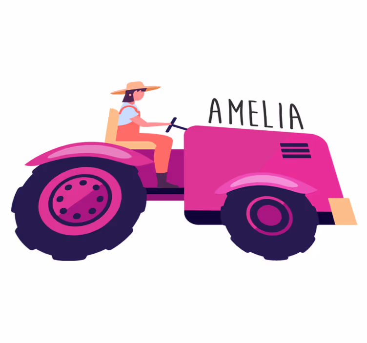 Alfombra vinílica animales aventura personalizada tractor - TenVinilo