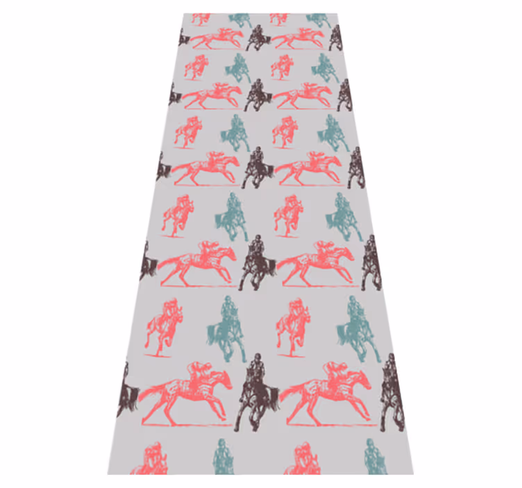 Alfombra vinílica animales diseño de caballos colores - TenVinilo