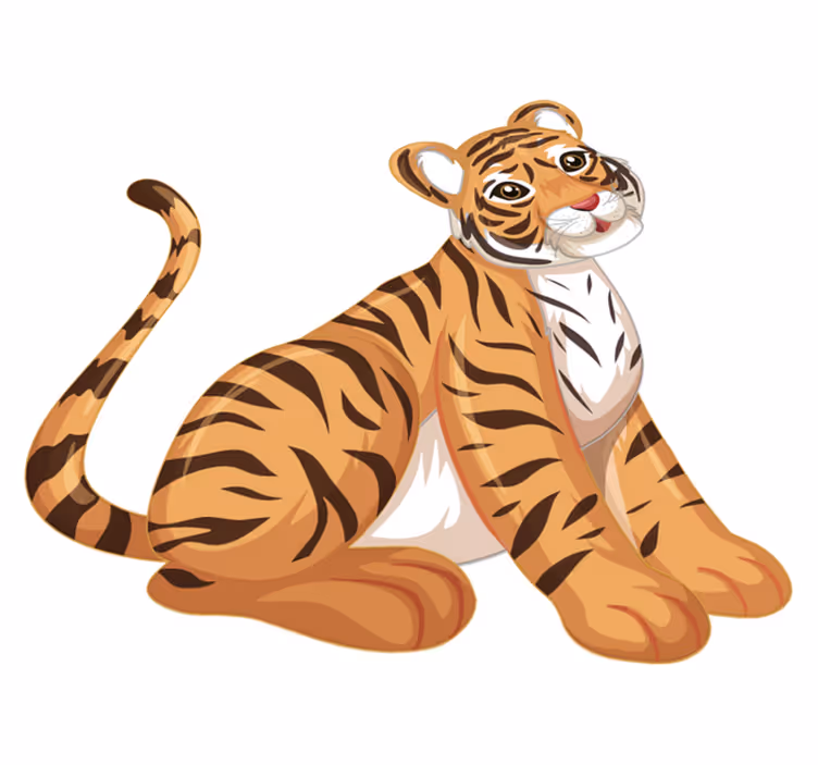 Alfombra vinílica animales tigre juguetón - TenVinilo