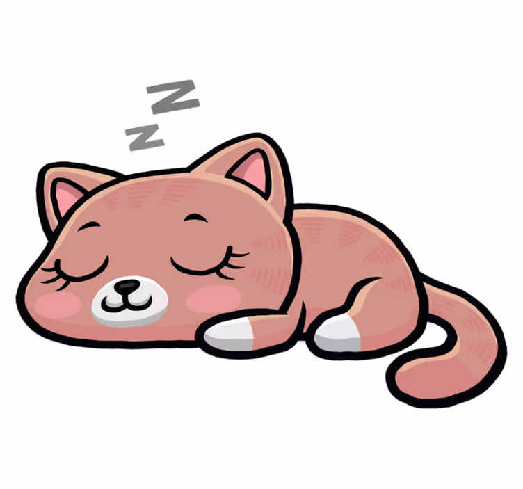 Alfombra vinílica animales ilustración de gato durmiendo - TenVinilo