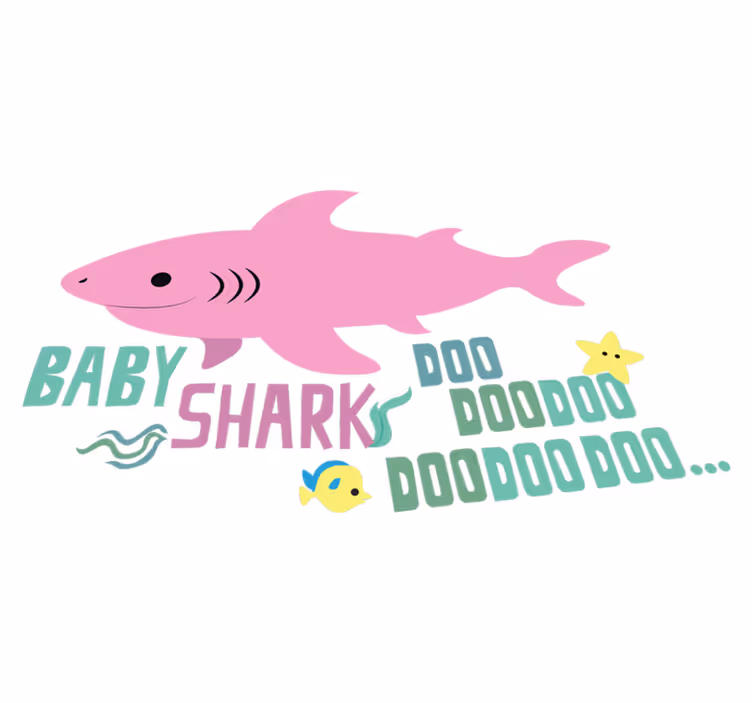 Alfombra vinílica animales baby shark canción - TenVinilo