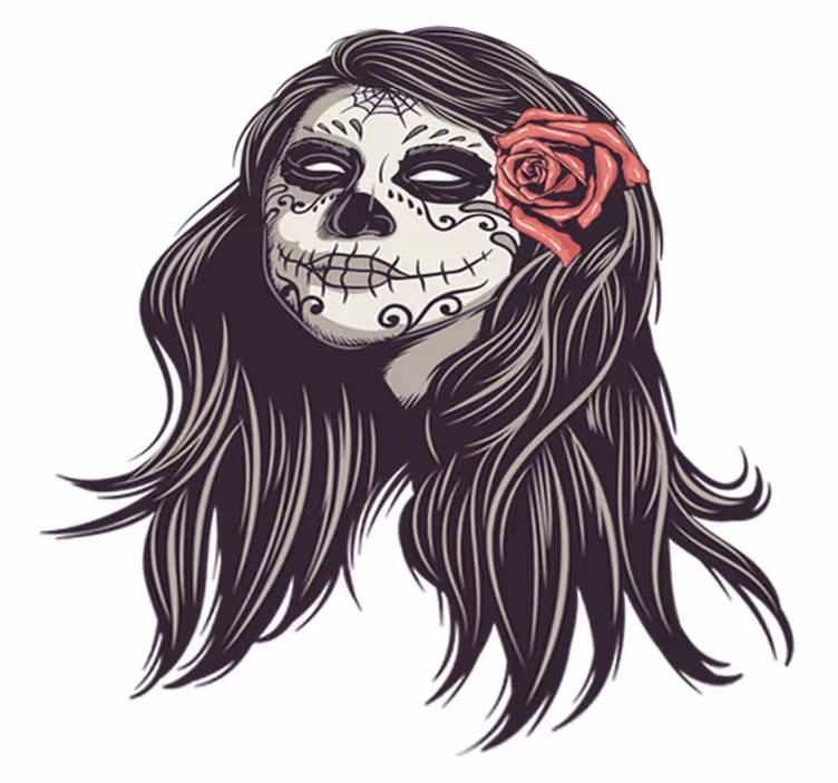 Alfombra vinílica halloween chica de día de muertos - TenVinilo