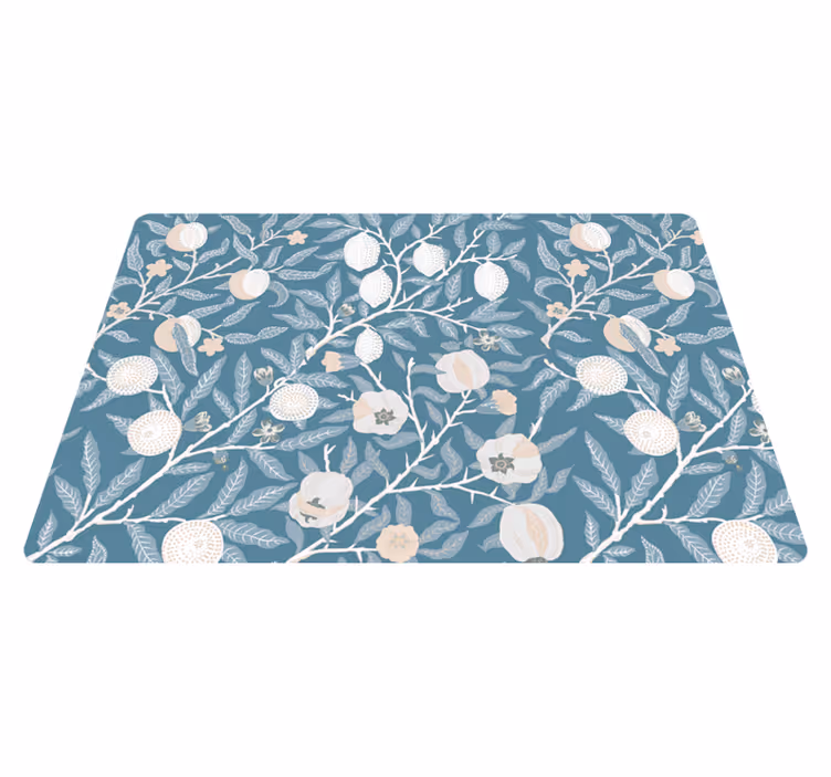 Alfombra vinílica flores con patrón vintage elegante - TenVinilo