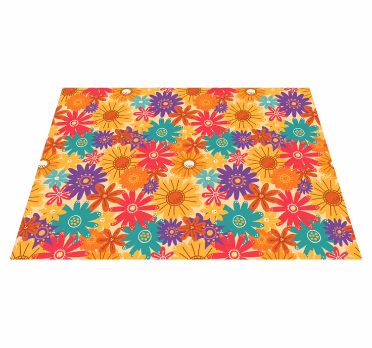 Alfombra vinílica flores montón de flores - TenVinilo