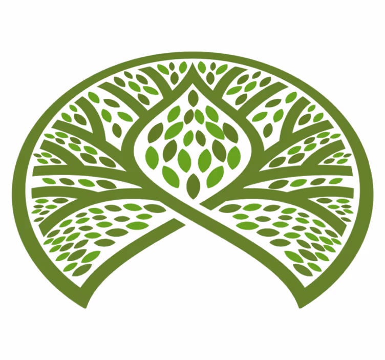 Alfombra vinílica flores emblema natural frondoso - TenVinilo