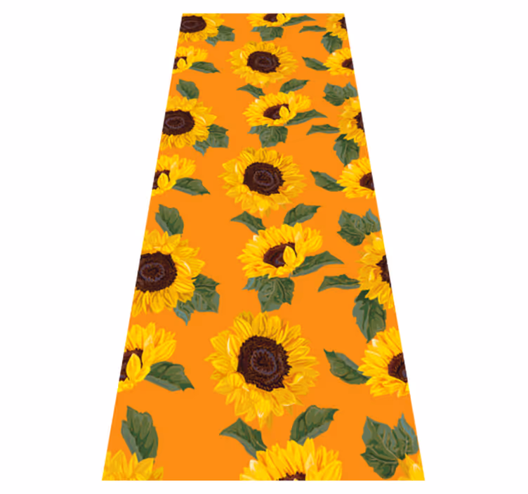 Alfombra vinílica flores girasol naranja - TenVinilo
