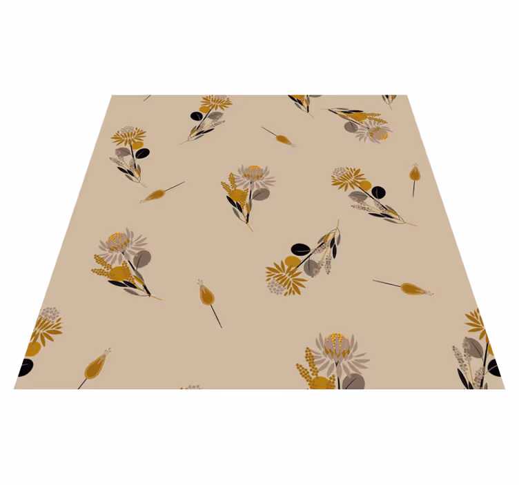 Alfombra vinílica comedor flores vintage - TenVinilo