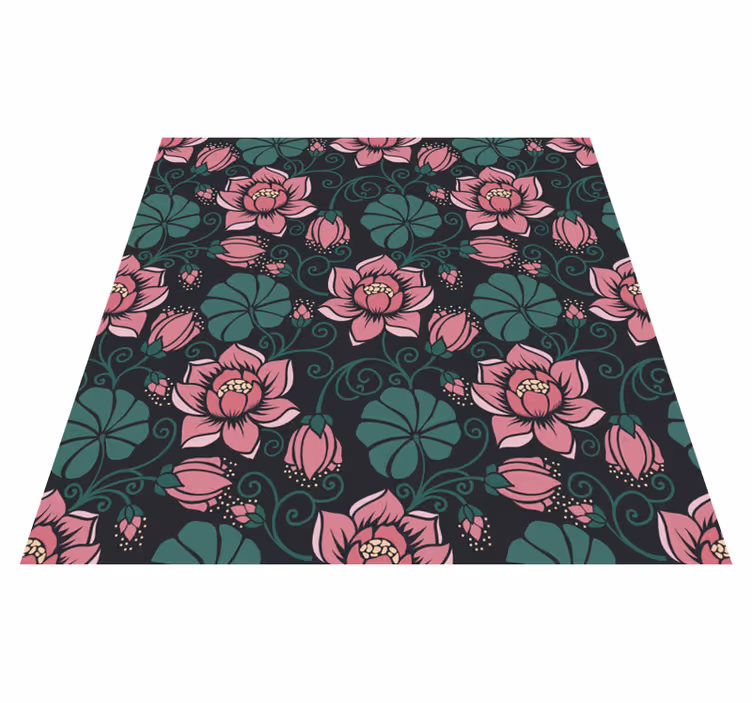 Alfombra vinílica flores trepadoras en flor - TenVinilo